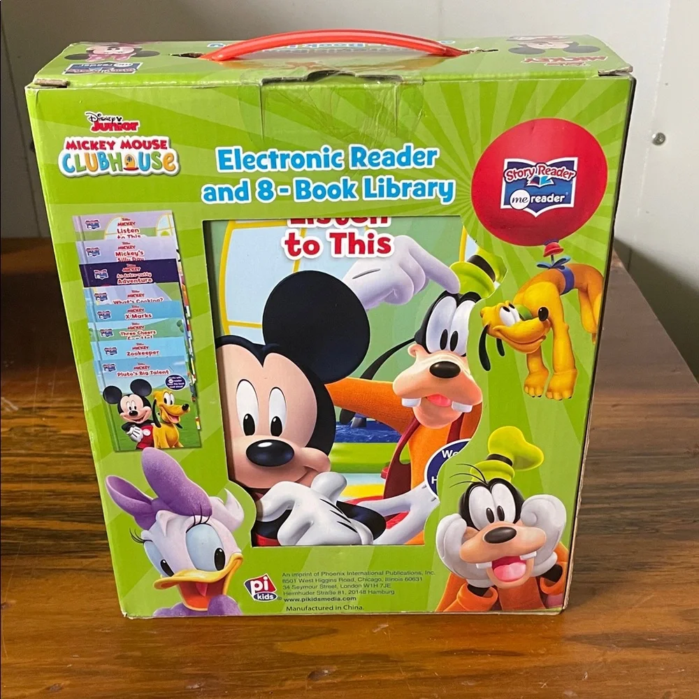 🎉NEW! Disney Mickey Green Electronic Reader and Book Set